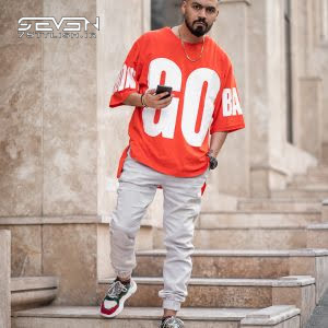 تیشرت لانگ بغل چاکدار قرمز