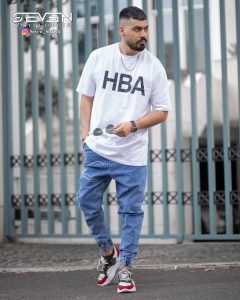 تیشرت استایل آزاد سفید HBA