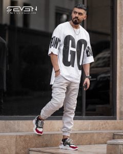 تیشرت لانگ بغل چاکدار سفید